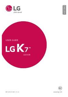LG K7 manual. Camera Instructions.